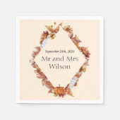 Moderner Herbst Orange BOHO Hochzeitsdinner Cockta Serviette (Vorderseite)