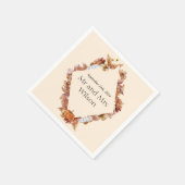 Moderner Herbst Orange BOHO Hochzeitsdinner Cockta Serviette (Ecke)