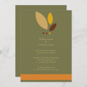 Moderner Herbstlaub, der Einladung Wedding ist (Vorne/Hinten)