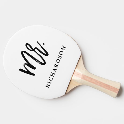 Moderner Herr des Bürsten-Skript-| Tischtennis Schläger (Seitenansicht)