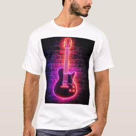 Moderner Herrenneon-Gitarren-T - Shirt