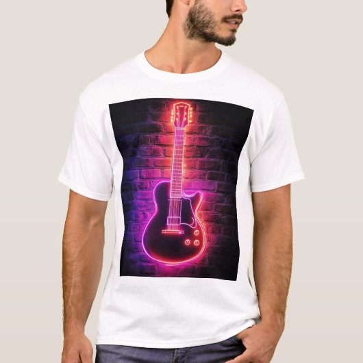 Moderner Herrenneon-Gitarren-T - Shirt (Vorderseite)