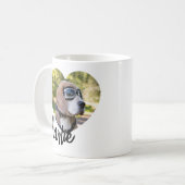 Moderner Herz-Haustier-Foto-Name Kaffeetasse (Vorderseite Links)