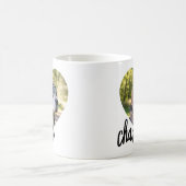 Moderner Herz-Haustier-Foto-Name Kaffeetasse (Mittel)