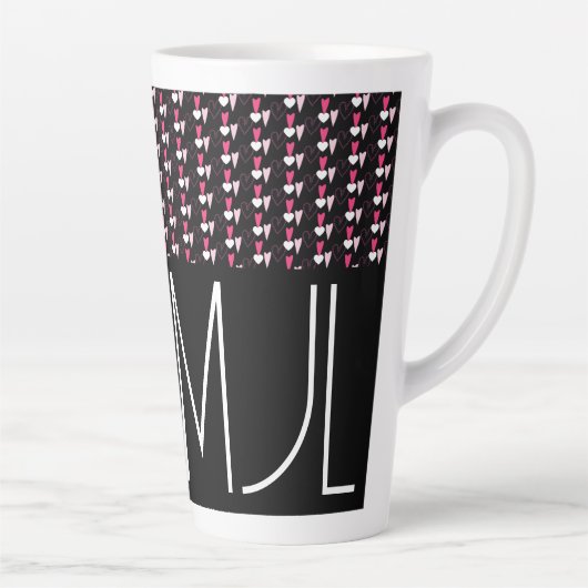 Moderner Herz-Mixed-Muster-Valentinstag Milchtasse (Rechts)