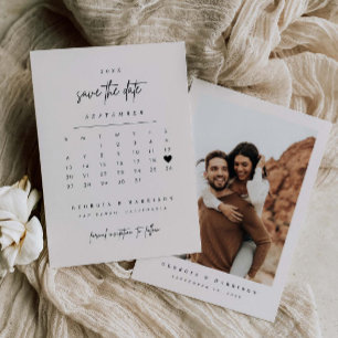 Moderner Herz-Speichern-Sie-das-Datum-Kalender-Fot Save The Date