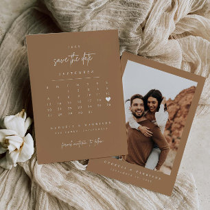 Moderner Herz Speichern Sie das Datum Kalender Fot Save The Date