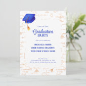 Moderner High School Graduate Mathematik Abschluss Einladung (Stehend Vorderseite)