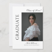 Moderner High School Uni Foto Abschluss  Einladung (Vorderseite)