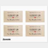 Moderner Himbeermarmelskarton hausgemacht mit Lieb Rechteckiger Aufkleber (Blatt)