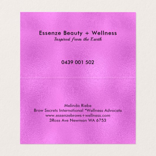 Moderner Hintergrund in heiß rosa Visitenkarten (Innenseite Aufgefaltet)