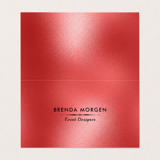 Moderner Hintergrund in schimmerndem Rot Visitenkarten (Außenseite Aufgefaltet)