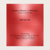 Moderner Hintergrund in schimmerndem Rot Visitenkarten (Innenseite Aufgefaltet)