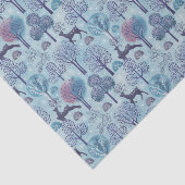 Moderner Hirschwald Blau und Lila Urlaub Seidenpapier (Ausschnitt)