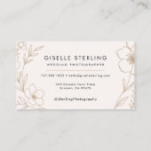 Moderner Hochzeitfotograf Botanischer Schwarzer We Visitenkarte (Rückseite)