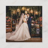 Moderner Hochzeitfotograf QR Code Social Media Quadratische Visitenkarte (Vorderseite)