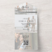 Moderner Hochzeits-QR-Code mit Foto All In One Einladung (Innen Boden)