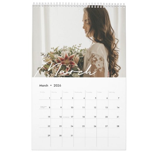 Moderner Hochzeitsbukett Foto Kalender 2023 (Mär 2026)