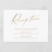 Moderner Hochzeitsempfang mit moderner Schrift Begleitkarte (Vorderseite)
