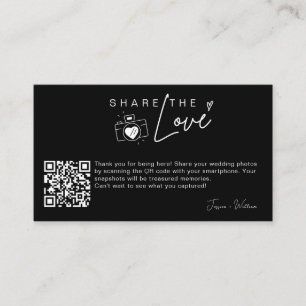 Moderner Hochzeitsfoto-Teilen Sie die Liebe QR-Cod Begleitkarte