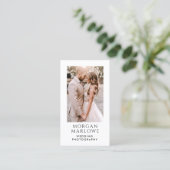 Moderner Hochzeitsfotograf Foto Visitenkarte (Stehend Vorderseite)