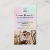 Moderner Hochzeitsfotograf pastellfarben floral 2 Visitenkarte (Rückseite)