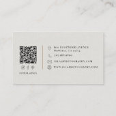 Moderner Hochzeitsfotograf QR-Code Visitenkarte (Rückseite)