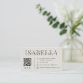 Moderner Hochzeitsfotograf QR-Code Visitenkarte (Stehend Vorderseite)