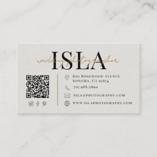 Moderner Hochzeitsfotograf QR-Code Visitenkarte