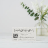 Moderner Hochzeitsfotograf QR-Code Visitenkarte (Stehend Vorderseite)