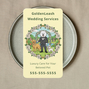 Moderner Hochzeitshund Betreuer Hochzeitsbegleiter Visitenkarte
