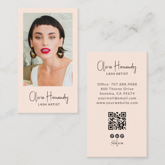 Moderner Hochzeitsplaner Foto QR Code Visitenkarte (Vorne/Hinten)