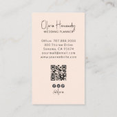 Moderner Hochzeitsplaner Foto QR Code Visitenkarte (Rückseite)