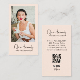Moderner Hochzeitsplaner Foto QR Code Visitenkarte