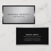 Moderner Hochzeitsplaner für Black and Silver Foil Visitenkarte (Vorne/Hinten)