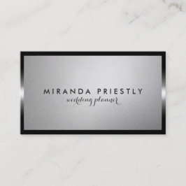 Moderner Hochzeitsplaner für Black and Silver Foil Visitenkarte