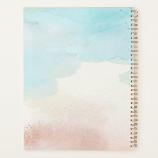 Moderner Hochzeitsplaner für das Thema Strand Planer (Rückseite)