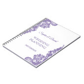 Moderner Hochzeitsplaner für ultraviolette Spitzen Notizblock (Linke Seite)