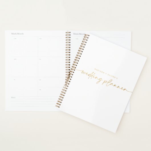 Moderner Hochzeitsplaner Gold Glitzer Script Planer (Anzeige)