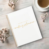 Moderner Hochzeitsplaner Gold Glitzer Script Planer