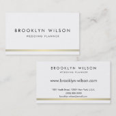 Moderner Hochzeitsplaner mit Goldlinien Visitenkarte (Vorne/Hinten)