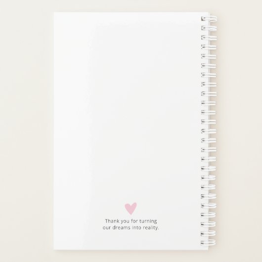 Moderner Hochzeitsplaner Planer (Rückseite)