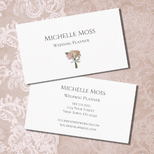 Moderner Hochzeitsplaner Rosen blush Pink Roses Visitenkarte