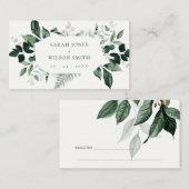 Moderner Hochzeitsplatz für Grüne Blätter Platzkarte (Vorne/Hinten)