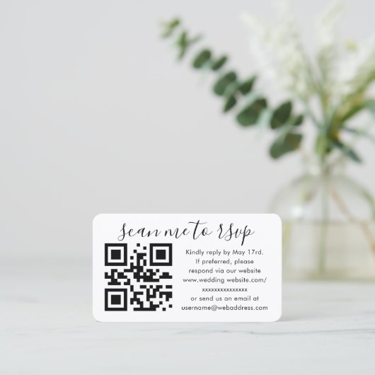 Moderner Hochzeitsplatz QR UAWG Umschließungsbus Visitenkarte (Stehend Vorderseite)