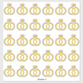 Moderner Hochzeitsring Kiss Cut Aufkleber (Blatt)