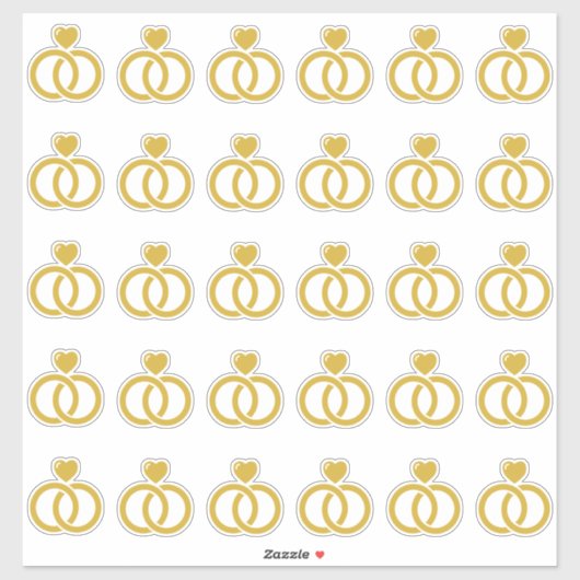 Moderner Hochzeitsring Kiss Cut Aufkleber (Blatt)