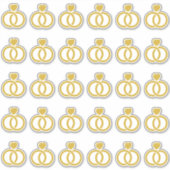 Moderner Hochzeitsring Kiss Cut Aufkleber (Vorderseite)