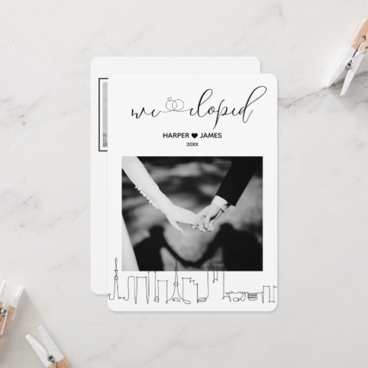 Moderner Hochzeitstag Empfang laden ein | Tokio Einladung (Vorderseite/Rückseite Beispiel)