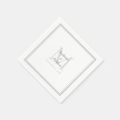 Moderner Hochzeitstil & Date Monogram Gray Cocktai Serviette (Ecke)